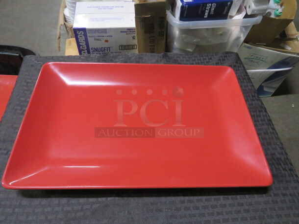 Elite Red Melamine Platter. 18X11. #M1811RC. 4XBID