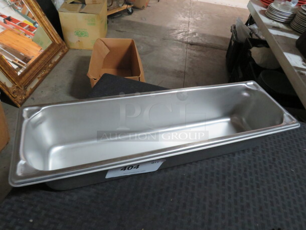 One NEW Vollrath 1/2 Size Long 4 Inch Deep Stainless Steel Food Pan. - Item #1118287