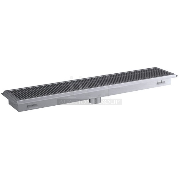 BRAND NEW SCRATCH AND DENT! Regency 600DOS1860 12" x 60" 14-Gauge Stainless Steel Floor Trough with Grate