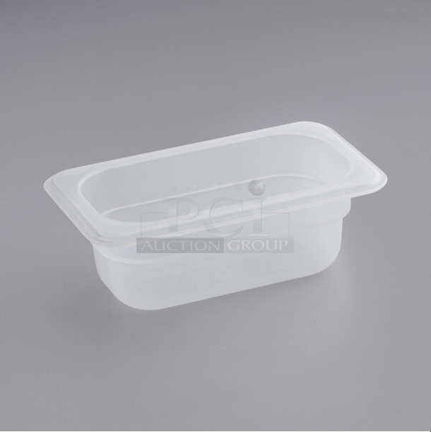 2 Boxes of 72 BRAND NEW IN BOX! Vigor 247FP192PP 1/9 Size 2 1/2" Deep Translucent Polypropylene Food Pan. Missing 24. 2 Times Your Bid!