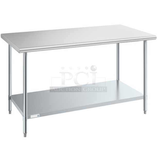 BRAND NEW SCRATCH AND DENT! Steelton 522ETSG3060 30" x 60" 18 Gauge 430 Stainless Steel Work Table with Undershelf