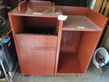 Wooden Waste Receptacle with Tray Holder Area