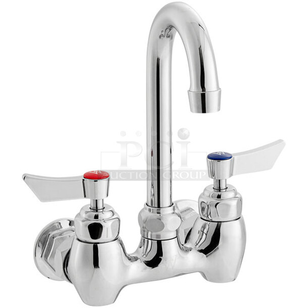 BRAND NEW SCRATCH AND DENT! Waterloo 750FW44G Wall Mount 4" Center Faucet. Stock Picture Used as Gallery.