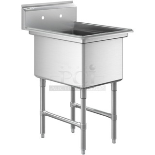 BRAND NEW SCRATCH & DENT! Regency 23" 16 Gauge Stainless Steel One Compartment Commercial Sink - 18" x 24" x 14" Bowl - Sink component only. 