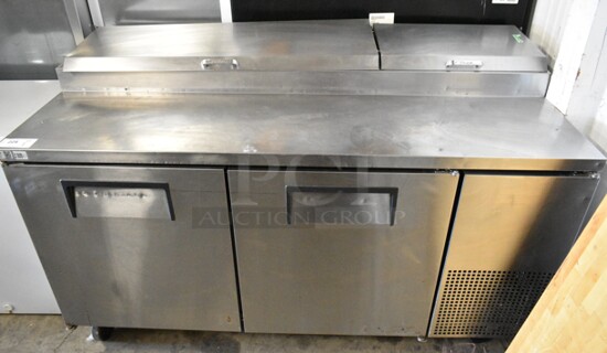 True TPP-67 Stainless Steel Commercial Pizza Prep Table on Commercial Casters. 115 Volts, 1 Phase. Tested and Working!