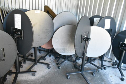 15 Various Folding Round Table on Casters. 15 Times Your Bid! 