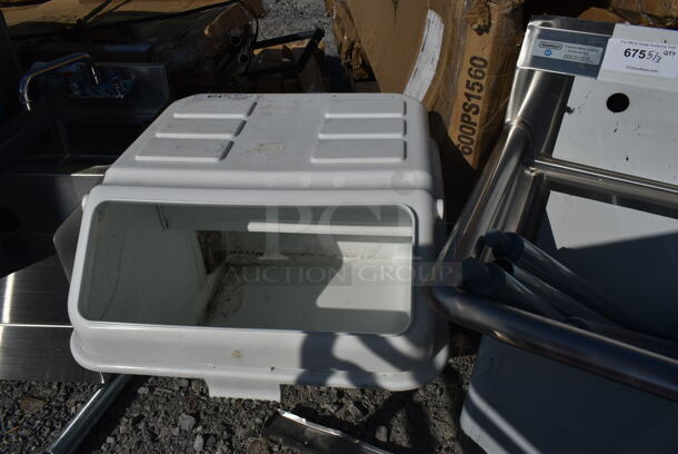 BRAND NEW SCRATCH AND DENT! White Poly Ingredient Bin.