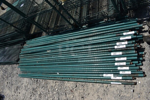 ALL ONE MONEY! Lot of 8 Metro Green Finish Poles. 74"