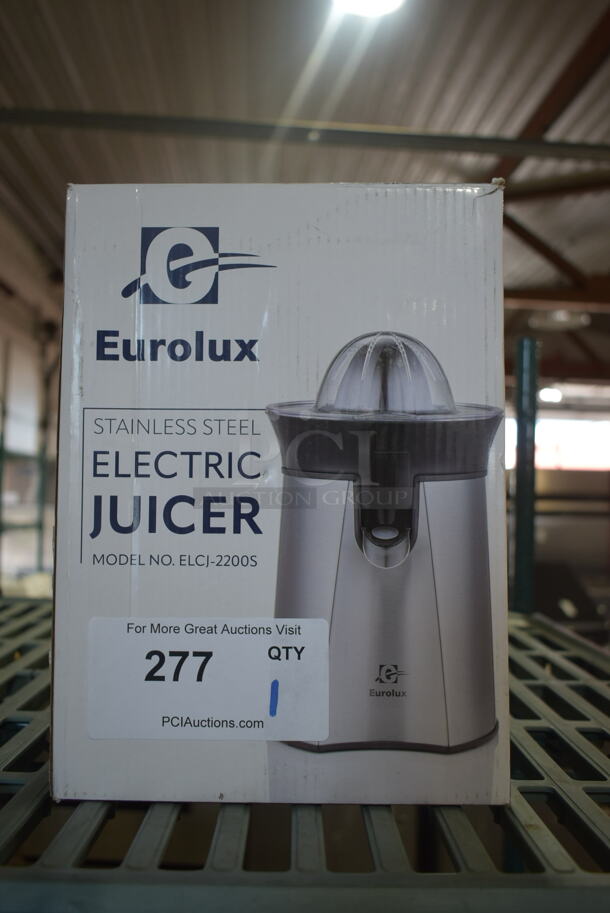 BRAND NEW IN BOX! Eurolux ELCJ-2200S Stainless Steel Countertop Juicer. 