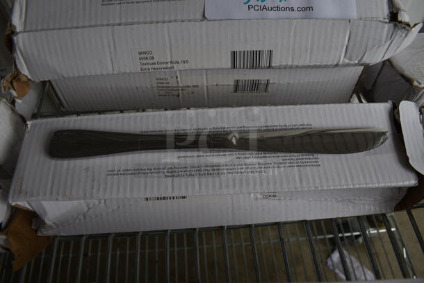 36 BRAND NEW IN BOX! Winco 0006-08 Stainless Steel Toulouse Dinner Knives. 9". 36 Times Your Bid!
