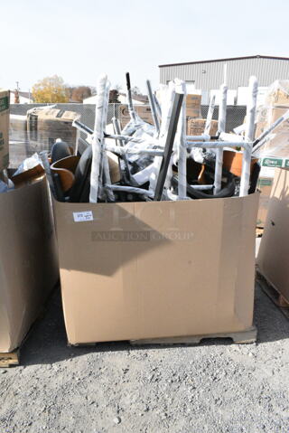 10 BRAND NEW Boxes Including Black Metal Bar Height Chairs. 10 Times Your Bid! 