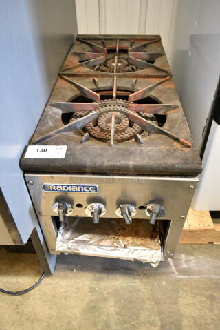 Radiance Stainless Steel Commercial Countertop Natural Gas Powered 2 Burner Range. 