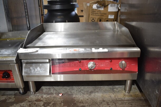 Avantco 177EG24N Stainless Steel 24" Electric Countertop Griddle. 208/240 Volts, 1 Phase. 