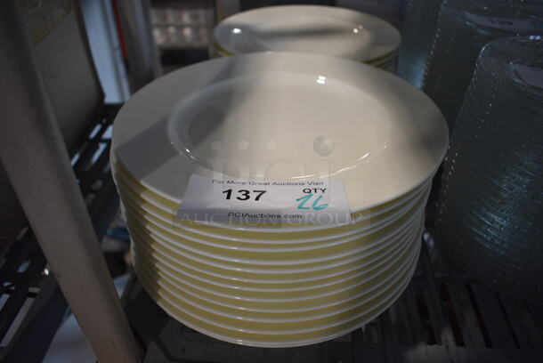 26 White Ceramic Plates. 11x11x1. 26 Times Your Bid!