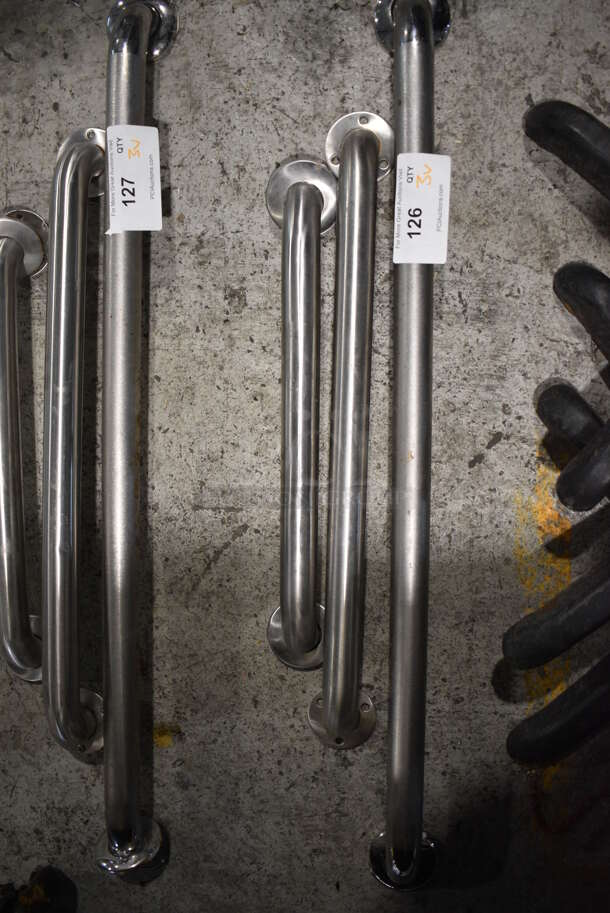 3 Stainless Steel Wall Mount Grab Bars. 18", 24", 36". 3 Times Your Bid!