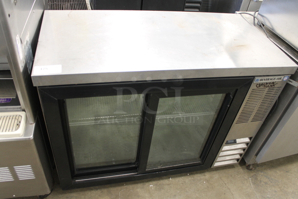 Beverage Air BB48HC-1-GS-S-27 Stainless Steel Commercial 2 Door Back Bar Cooler Merchandiser. 115 Volts, 1 Phase. Tested and Working!