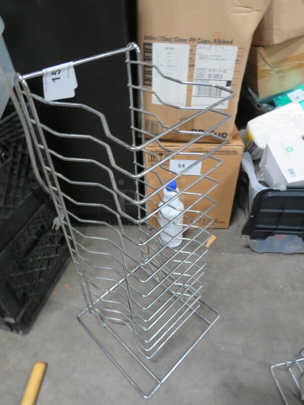 One Stainless Steel Pizza Pan Rack. 12X12X27