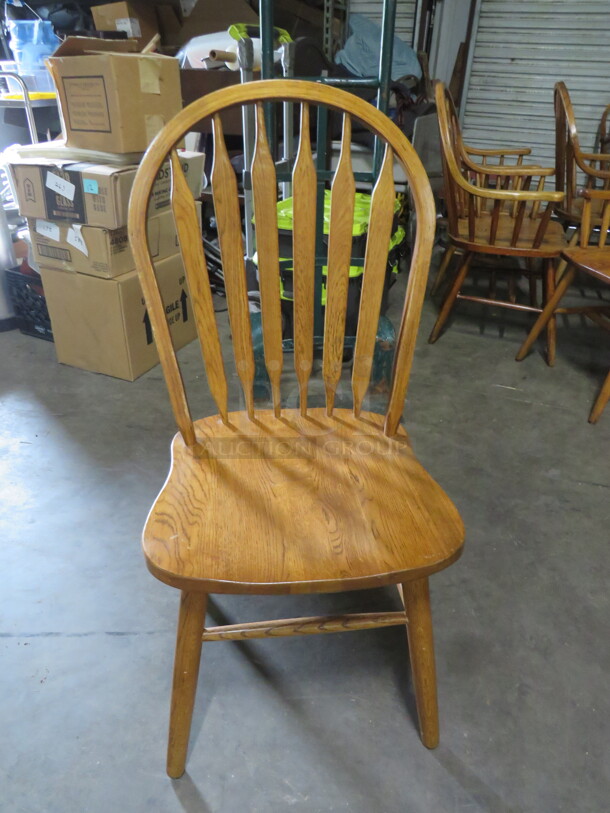 One Solid Oak Chair. 