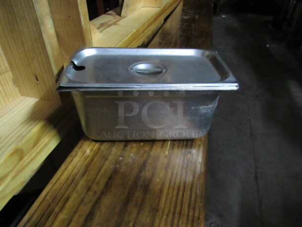 1/3 Size 6 Inch Deep Hotel Pan With Lid. 2XBID