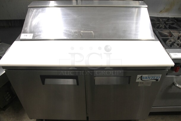 Avantco 178APT48 Stainless Steel Commercial Sandwich Salad Prep Table Bain Marie Mega Top. 115 Volts, 1 Phase. Tested and Working!