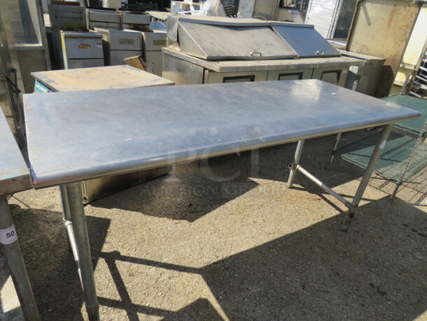 One Stainless Steel Table. 72X30X34