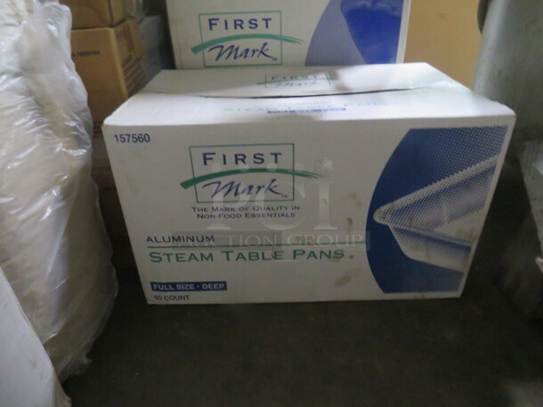 One Box Of 50 Full Size Steam Table Pans.