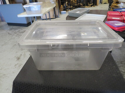 One 5 Gallon Food Storage Container With Lid.