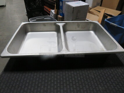 One Full Size 2.5 Inch Deep Hotel Pan, Split. 