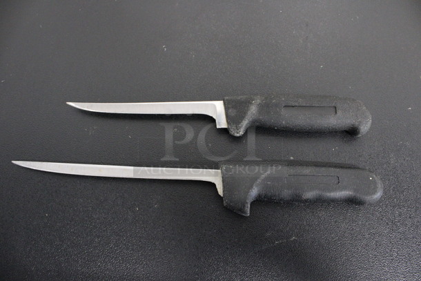 2 Sharpened Stainless Steel Fillet Knives. 10.5", 12.5". 2 Times Your Bid!