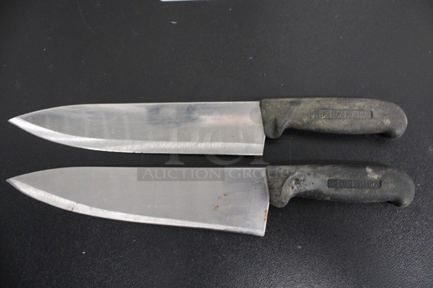 2 Sharpened Stainless Steel Chef Knives. Includes 14.5". 2 Times Your Bid!