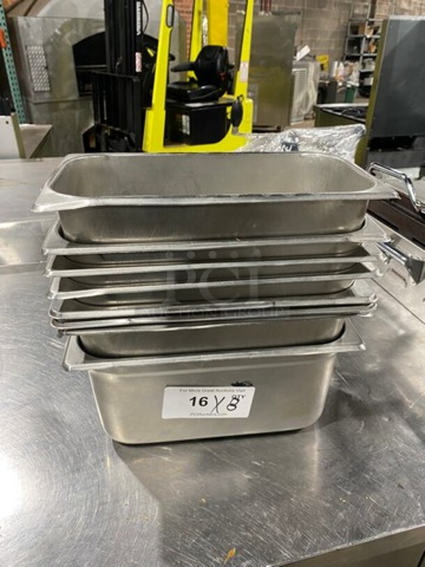 Commercial Steam Table/ Prep Table Food Pans! All Stainless Steel! 8x Your Bid!