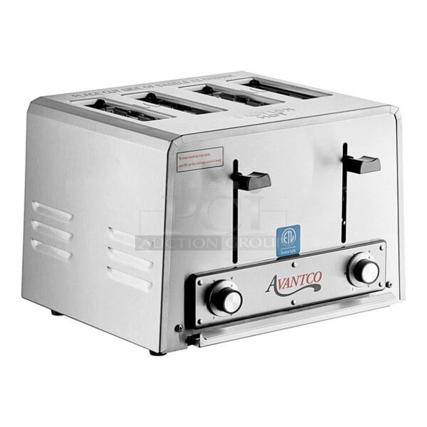 BRAND NEW SCRATCH & DENT! Avantco 184THD27240 Heavy-Duty Bread/Bagel Switch 4-Slice Commercial Toaster with Wide. No Signs Of Damage. - Item #1127514