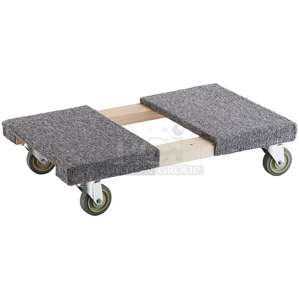 BRAND NEW SCRATCH AND DENT! Lavex 1000 lb. Wood Dolly with Carpeted Deck Ends and 4" Wheels.