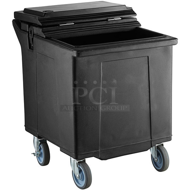 BRAND NEW SCRATCH AND DENT! CaterGator215IB125BK  125 lb. Capacity Black Mobile Ice Bin with Flip Lid