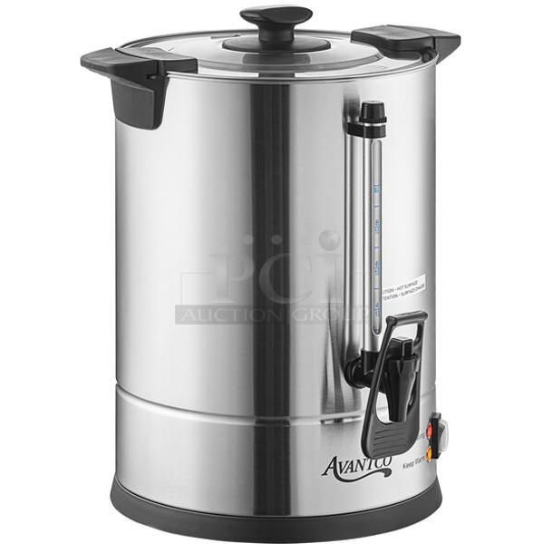 BRAND NEW SCRATCH AND DENT! Avantco 177CU65ETL Stainless Steel Commercial Countertop  65 Cup (325 oz.) Double Wall Stainless Steel Coffee Urn / Coffee Percolator. 120 Volts, 1 Phase. 