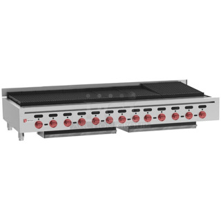 BRAND NEW SCRATCH AND DENT! Vulcan ACB72-101 Stainless Steel Commercial Natural Gas Low Profile 72" Medium-Duty Radiant Gas Countertop Charbroiler. 221,000 BTU