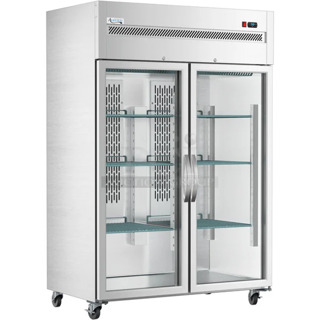 BRAND NEW SCRATCH AND DENT! 2023 Avantco 178Z2RGHC Stainless Steel 54" Glass Door Stainless Steel Reach-In Refrigerator w/ Poly Coated Racks. 115 Volts, 1 Phase.  