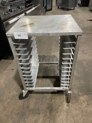 All Stainless Steel Commercial Equipment Stand! With Pan Holding Rack Underneath! On Casters!