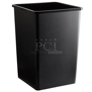 BRAND NEW SCRATCH & DENT! Lavex 475SQ35BK 35 Gallon Black Square Trash Can. 2x Your Bid