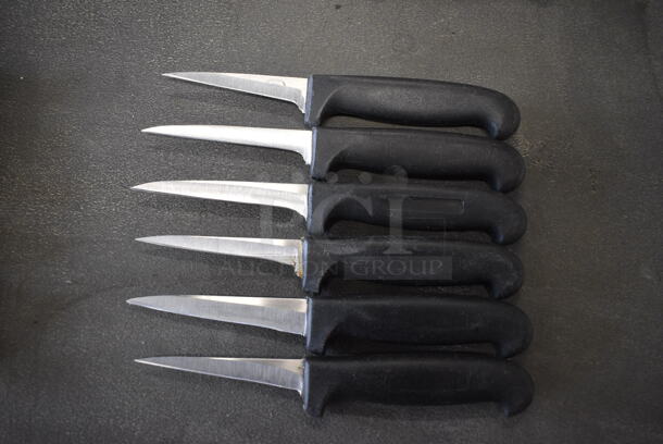 6 Sharpened Stainless Steel Paring Knives. Includes 7". 6 Times Your Bid!
