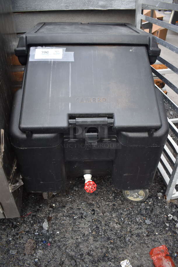 Cambro Black Poly Portable Ice Bin on Commercial Casters. 22x32x29