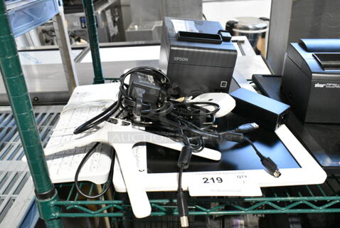 ALL ONE MONEY! Lot of Various Items Including Epson Receipt Printer, Keyboard, Monitor. 