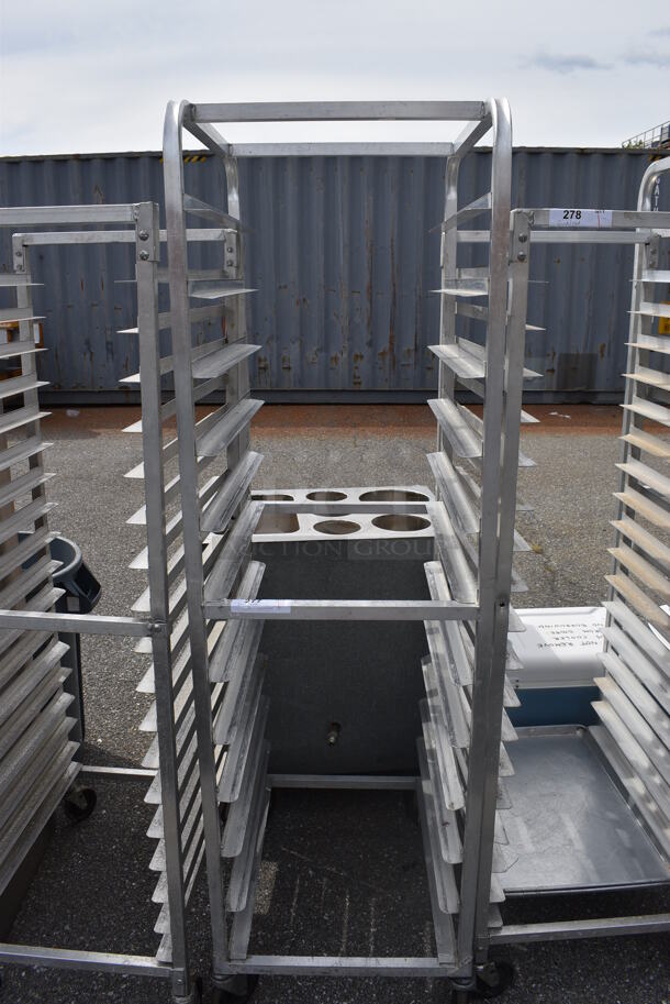 Metal Commercial Pan Transport Rack on Commercial Casters. 20.5x26x69.5