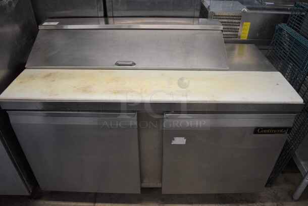 Continental Model SW60-12 Stainless Steel Commercial Countertop Sandwich Salad Prep Table Bain Marie Mega Top on Commercial Casters. 115 Volts, 1 Phase. 60x32x44. Tested and Working!