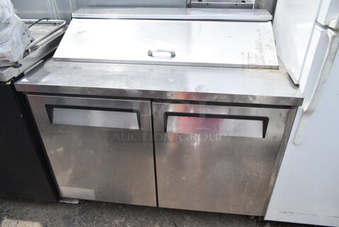 Turbo Air MST-48 Stainless Steel Commercial Sandwich Salad Prep Table Bain Marie Mega Top on Commercial Casters. 115 Volts, 1 Phase. 
