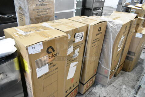 5 IN ORIGINAL BOX! Avalon Water Coolers Including Models A25, A5BOTTLELESS, A13. 115 Volts, 1 Phase. 5 Times Your Bid!