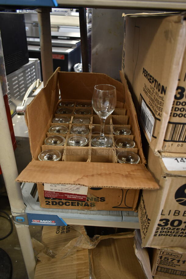 Box of 16 BRAND NEW! Libbey 3088 Perception 4 oz Wine Glasses.