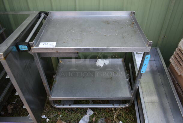 Stainless Steel Commercial 2 Tier Cart on Commercial Casters.