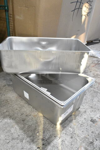 3 BRAND NEW SCRATCH AND DENT! Stainless Steel Full Size Bins Including 92290082 Vollrath 90082 Super Pan 3® Full Size 8" Deep Anti-Jam Stainless Steel Steam Table / Hotel Pan - 22 Gauge, 