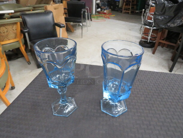 Assorted Size Blue Stem Glasses. 8XBID